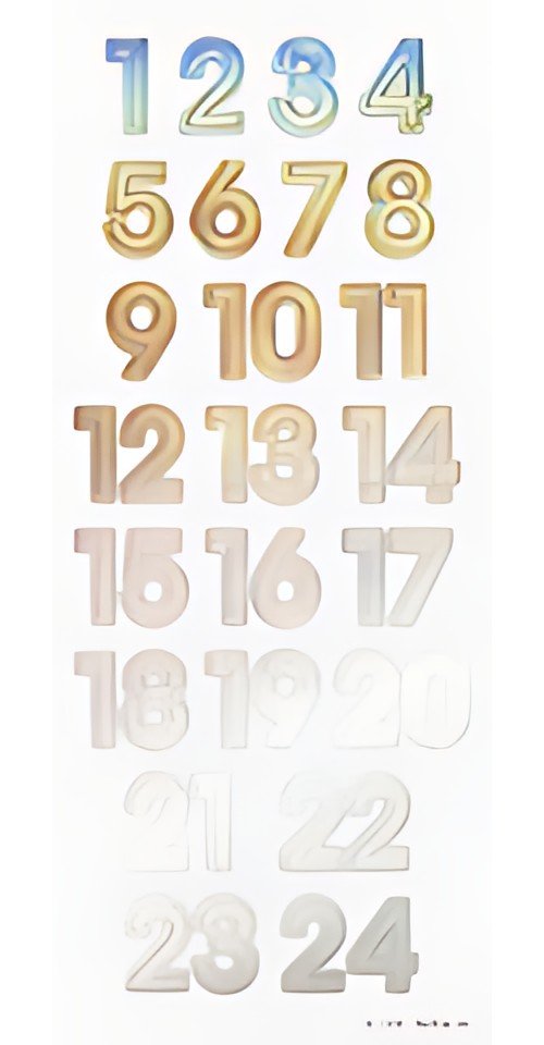 folia Stickers calendrier de l'Avent "NUMBERS IRIDESCENT"