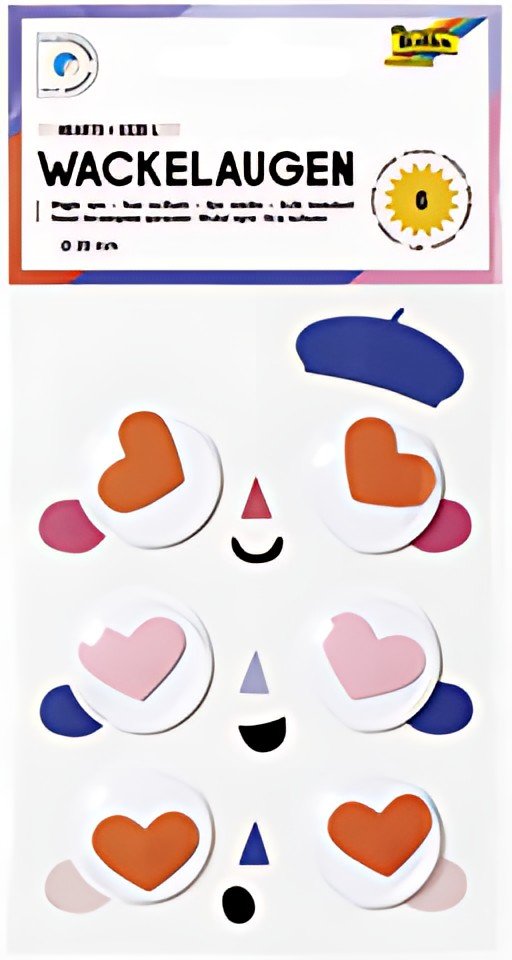 folia Oeil vacillant HEARTS, taille: L, autocollant