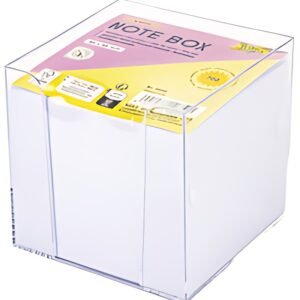 folia Bloc cube avec boîtier, 90 x 90 mm, transparent/blanc