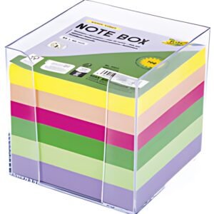 folia Bloc cube avec boîtier, 90 x 90 mm,transparent/couleur