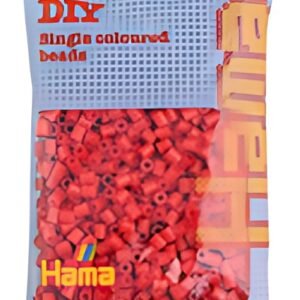 Hama Perles à repasser midi, dans un sachet, rouge