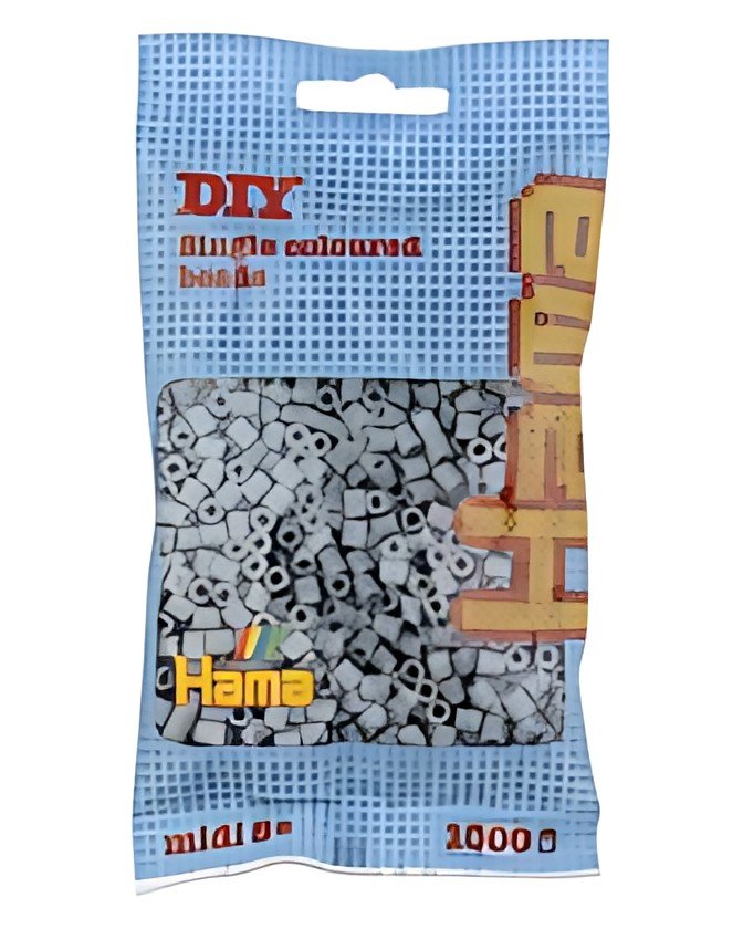 Hama Perles à repasser midi, dans un sachet, gris