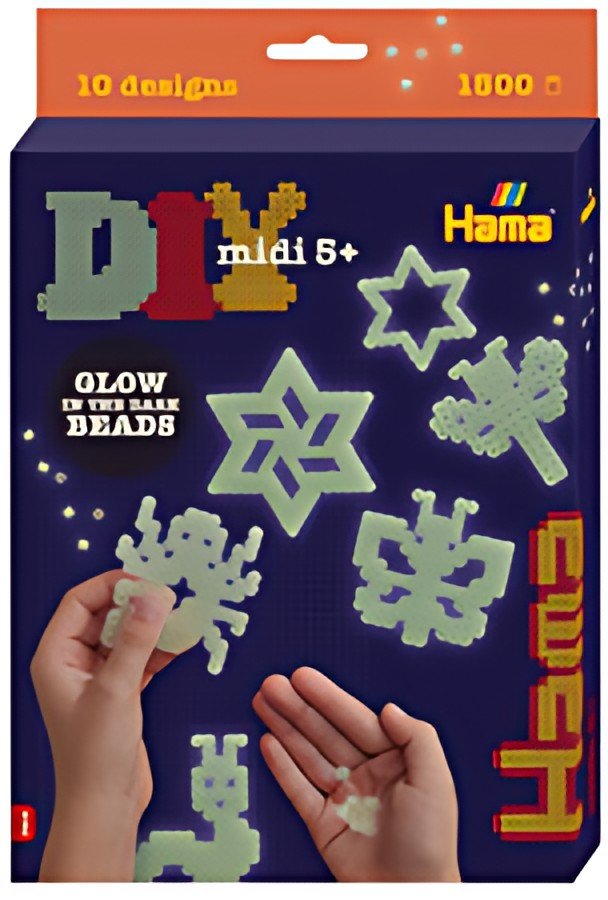 Hama Perles à repasser midi "luminescent", coffret cadeau