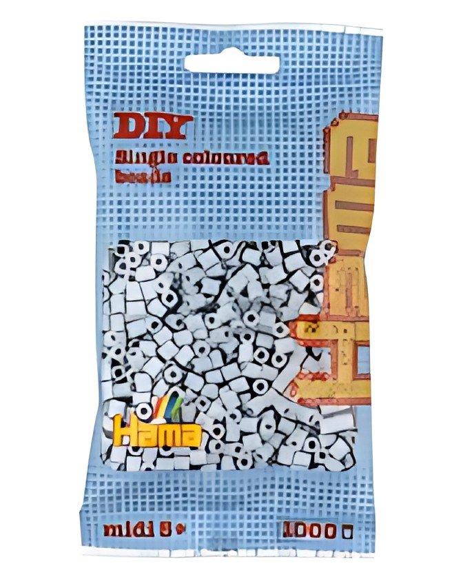Hama Perles à repasser midi, dans un sachet, gris clair