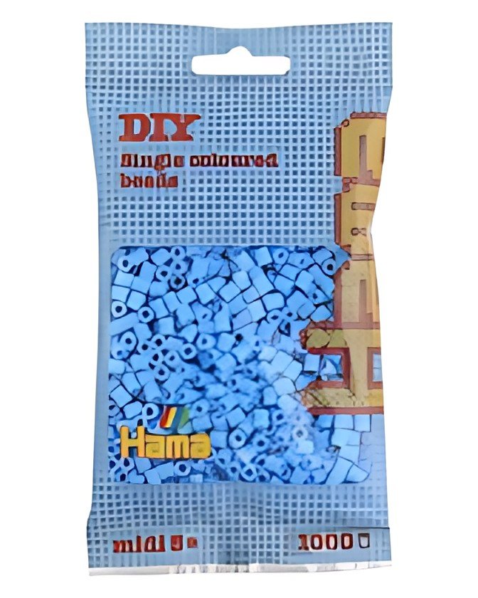 Hama Perles à repasser midi, dans un sachet, bleu pastel