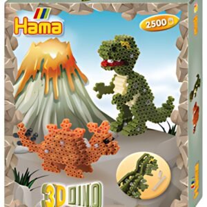 hama Perles à repasser midi 3D "Dinosaures", coffret cadeau
