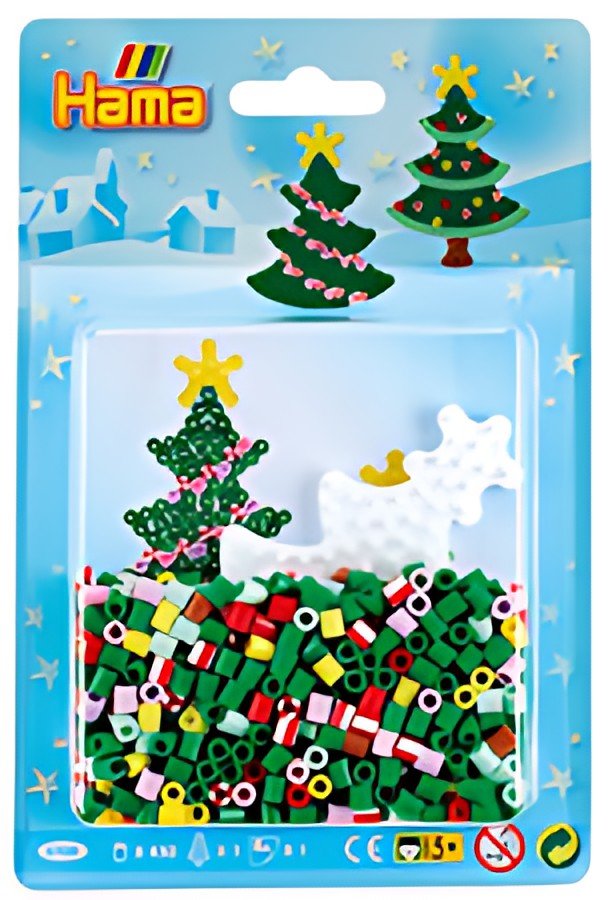 HAMA Perles à repasser midi "Arbre de  Noël", sous blister