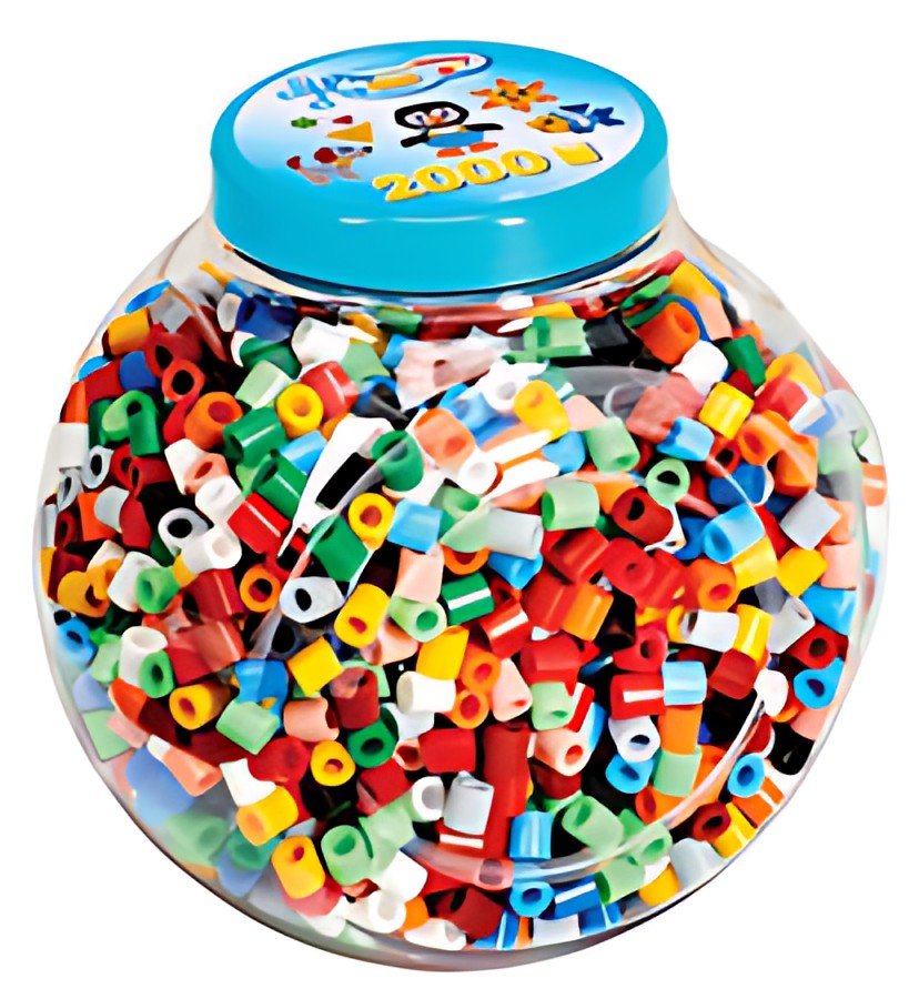 HAMA Perles à repasser maxi, pot plastique, couvercle rouge
