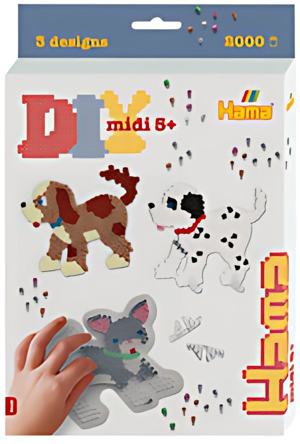 Hama Perles à repasser midi "Chien & chat", boîte cadeau