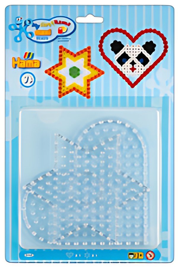 Hama Plaques pour perles à repasser "Coeur, étoile", blister