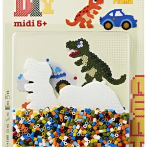 Hama Perles à repasser midi "Voiture/dinosaure", en blister