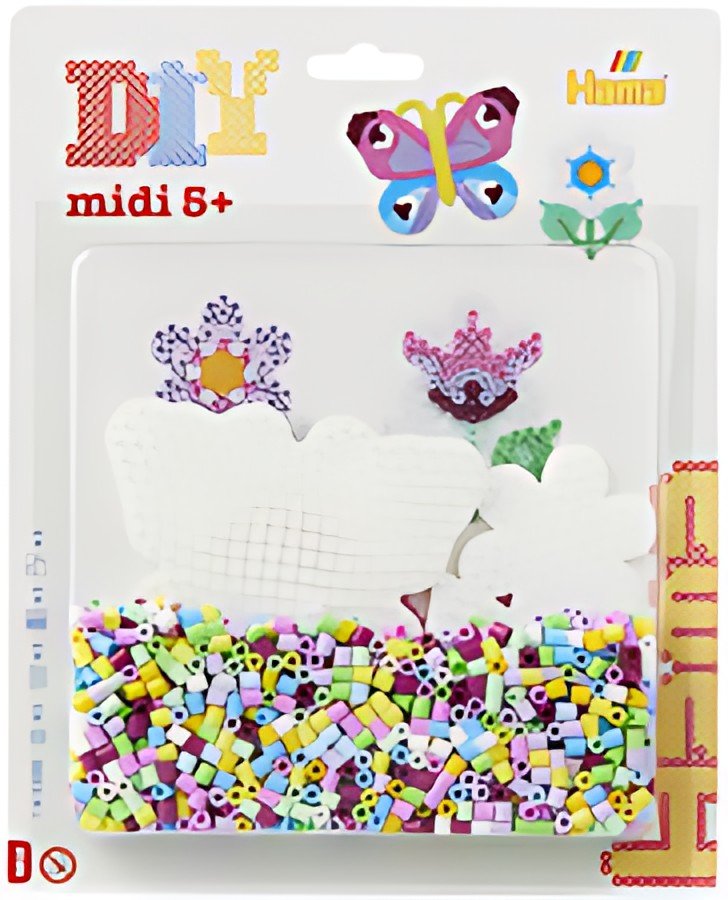 Hama Perles à repasser midi "Papillon/petite fleur", blister
