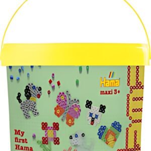 Hama Perles à repasser maxi + 4 plaques, dans un seau