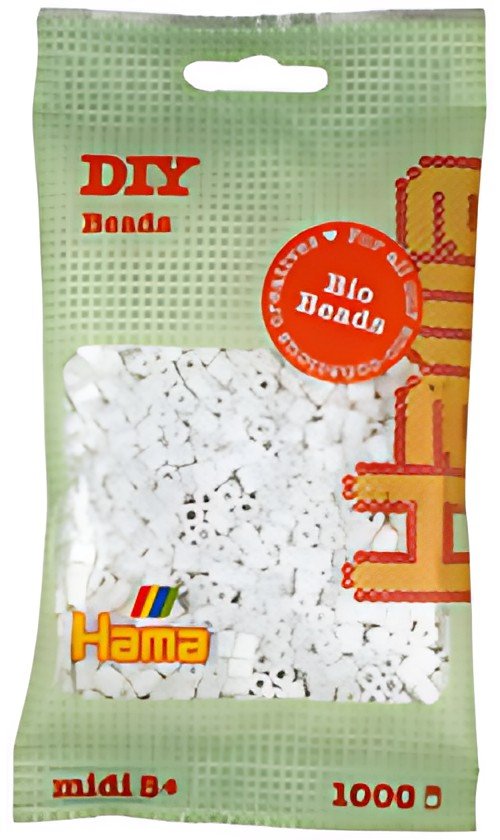 Hama Perles à repasser Bio midi, sachet, blanc