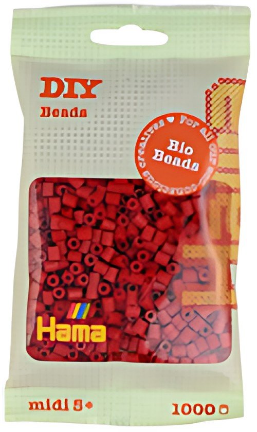 Hama Perles à repasser Bio midi, sachet, rouge moyen