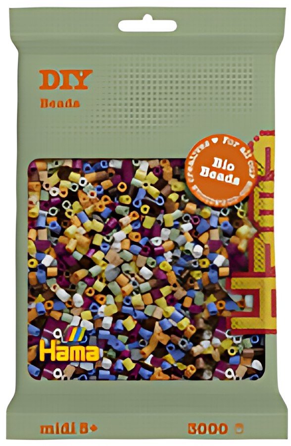 Hama Perles à repasser Bio midi, sachet, "mix 10 couleurs"