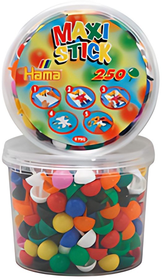 Hama Maxi Stick Perles à piquer, dans un pot, 250 pièces