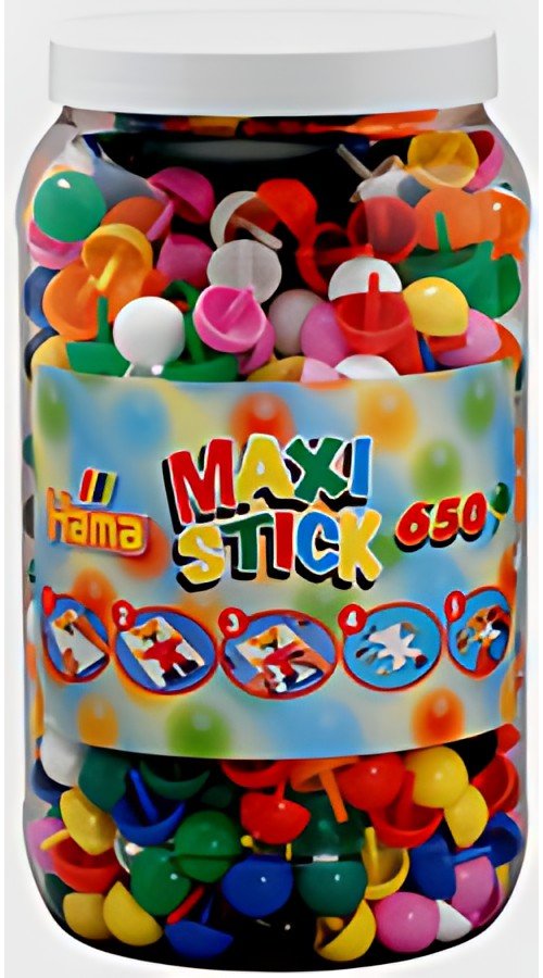 Hama Maxi Stick Perles à piquer, dans un pot, 650 pièces