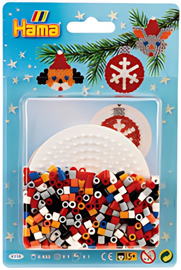 Hama Perles à repasser midi "Boules de Noël", sous blister
