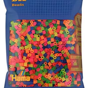 HAMA Perles à repasser midi "Mix Fluo", sachet de 3.000