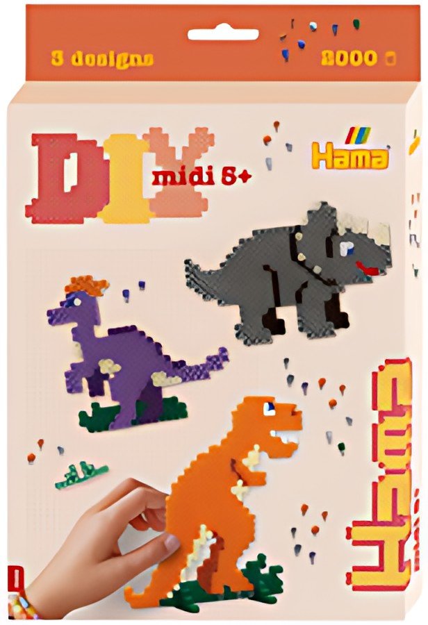 HAMA Perles à repasser midi "Dinosaures", emballage cadeau