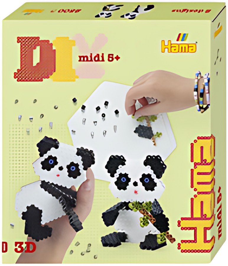 Hama Perles à repasser midi 3D "Panda", coffret cadeau