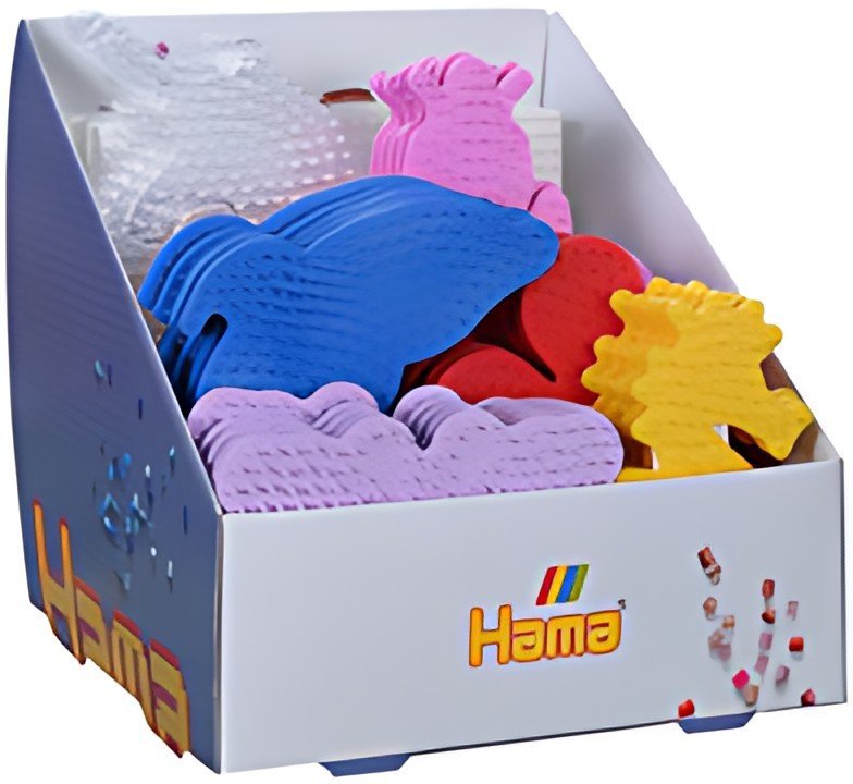 Hama Plaque pour perles midi, 7 motifs, présentoir de 35