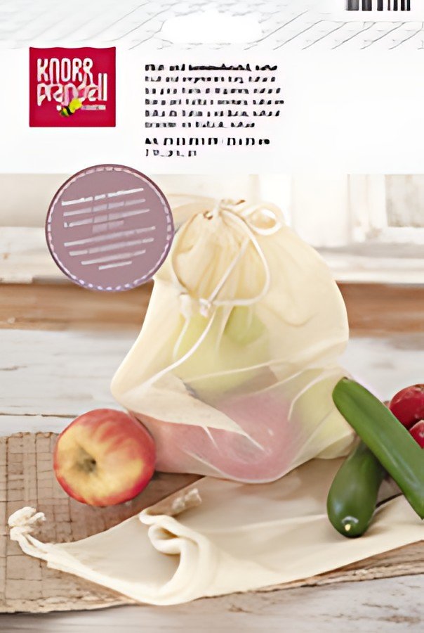 KNORR prandell Sac en coton pour fruits et légumes, naturel