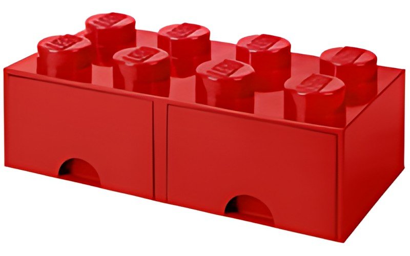 LEGO Brique tiroir STORAGE BRICK DRAWER 8, 2 tiroirs, rouge