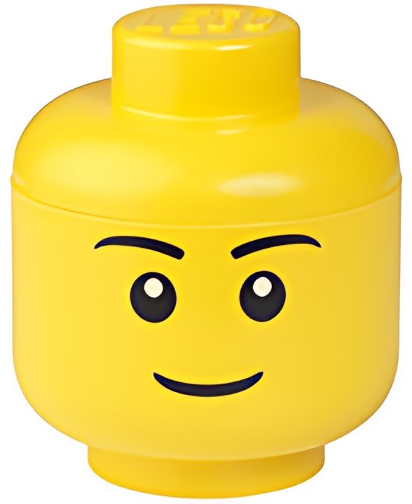 LEGO Boîte en forme de tête STORAGE HEAD BOY, S, 2 L, jaune