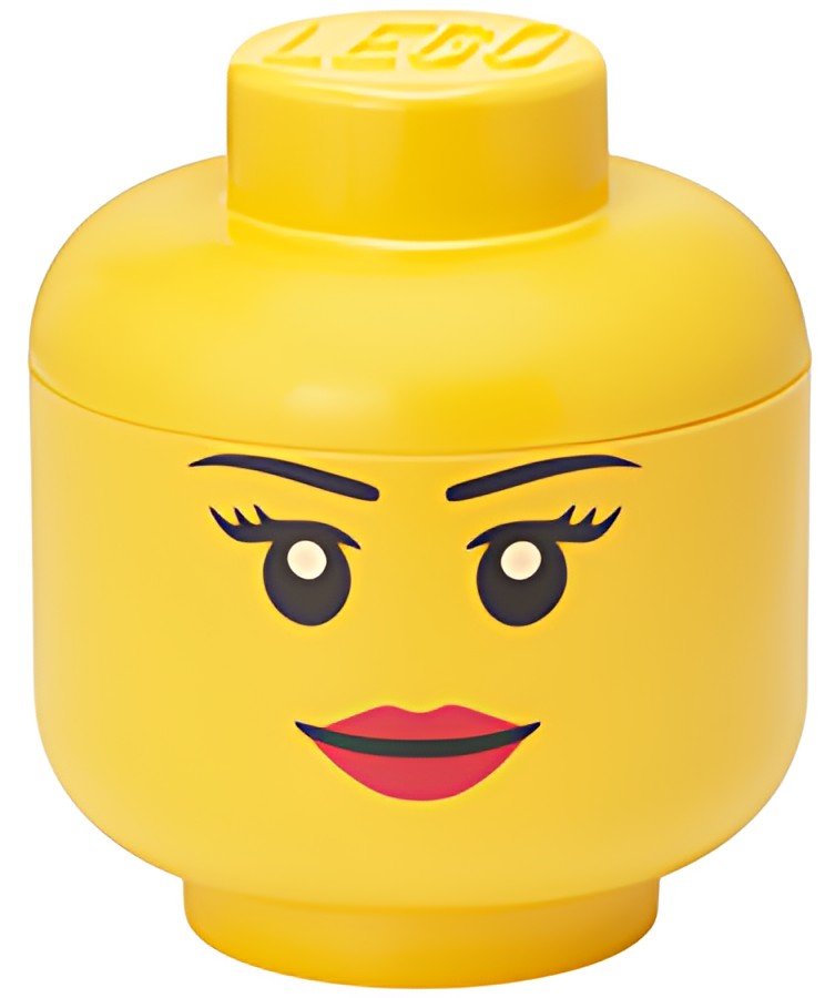 LEGO Boîte en forme de tête STORAGE HEAD GIRL, L, jaune