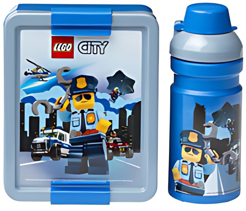 LEGO Gourde + Boîte à goûter LUNCH SET CITY, bleu