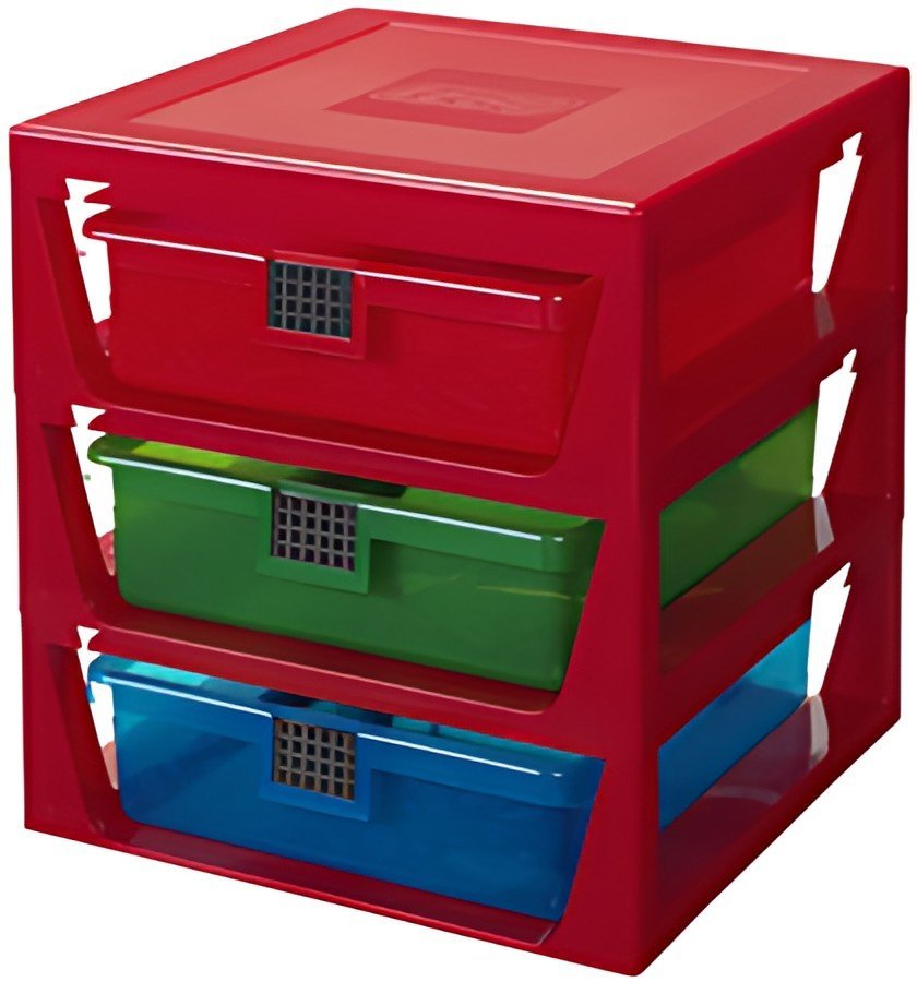 LEGO Module de classement 3-DRAWER STORAGE RACK, rouge
