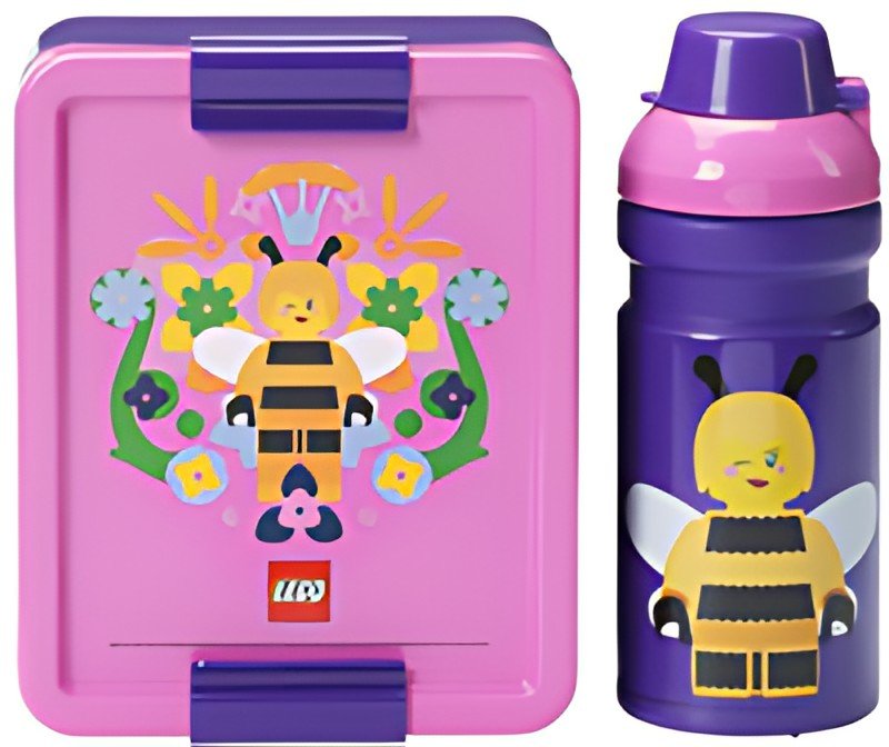 LEGO Gourde + Boîte à goûter LUNCH SET BEE, lilas
