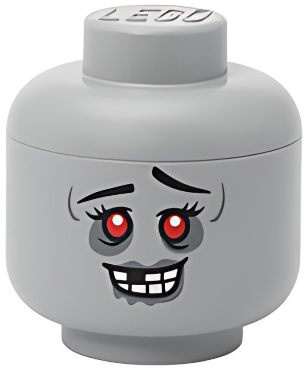 LEGO Boîte en forme de tête STORAGE HEAD ZOMBIE, S, gris