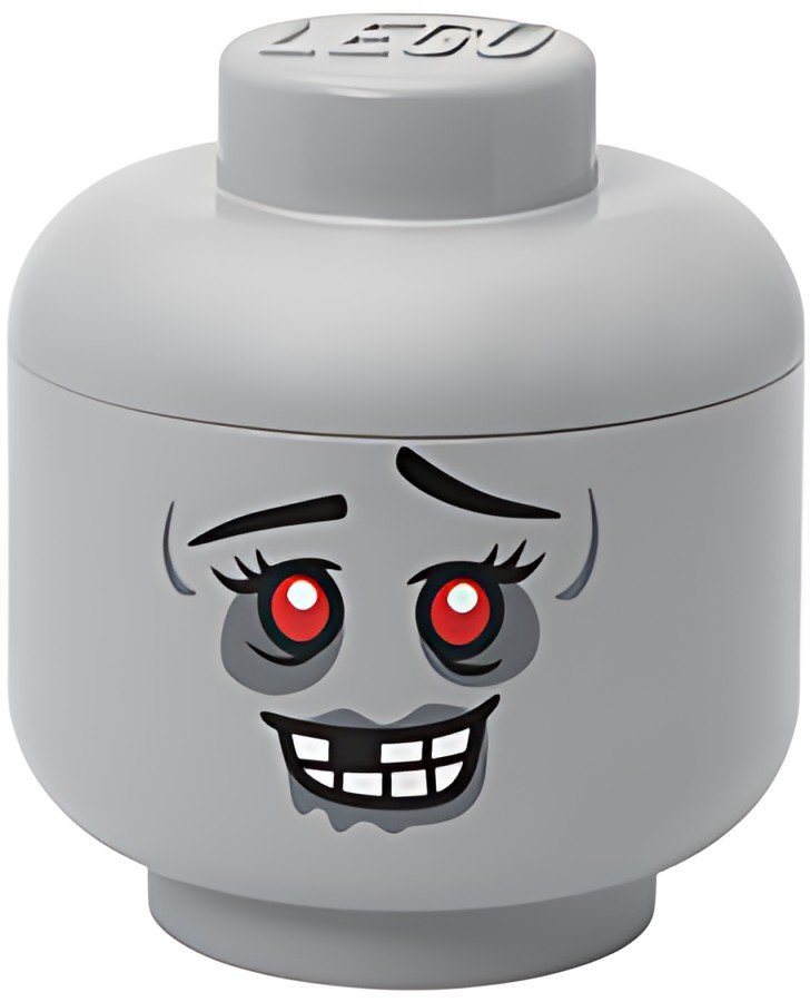 LEGO Boîte en forme de tête STORAGE HEAD ZOMBIE, L, gris