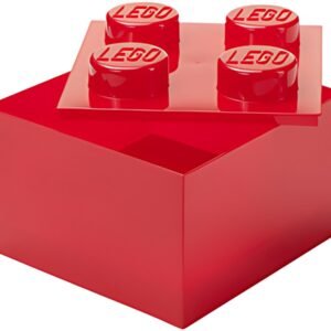 LEGO Brique de rangement STORAGE BRICK 4 TOP LID, rouge