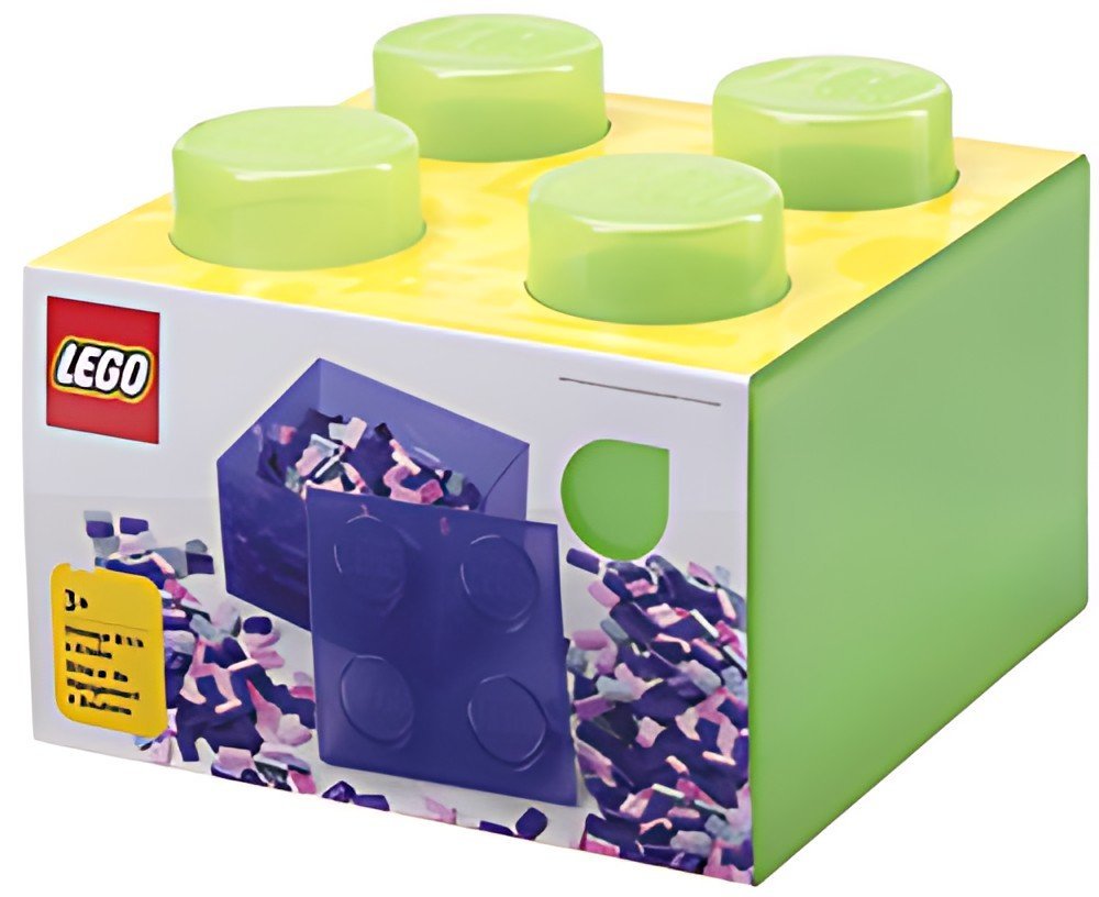 LEGO Brique de rangement STORAGE BRICK 4 TOP LID, vert clair