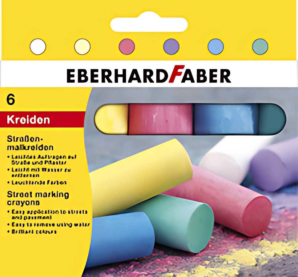 EBERHARD FABER Craie de trottoir, étui en carton de 6