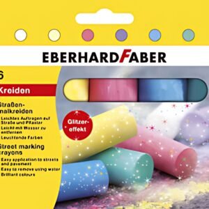 EBERHARD FABER Craie de trottoir pailletée, étui carton de 6