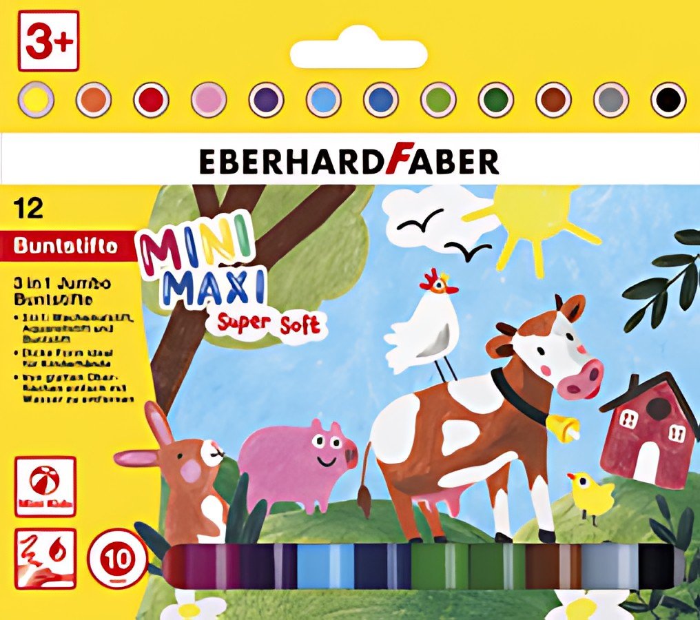 EBERHARD FABER Crayon de couleur 3 en 1 Jumbo MINI MAXI