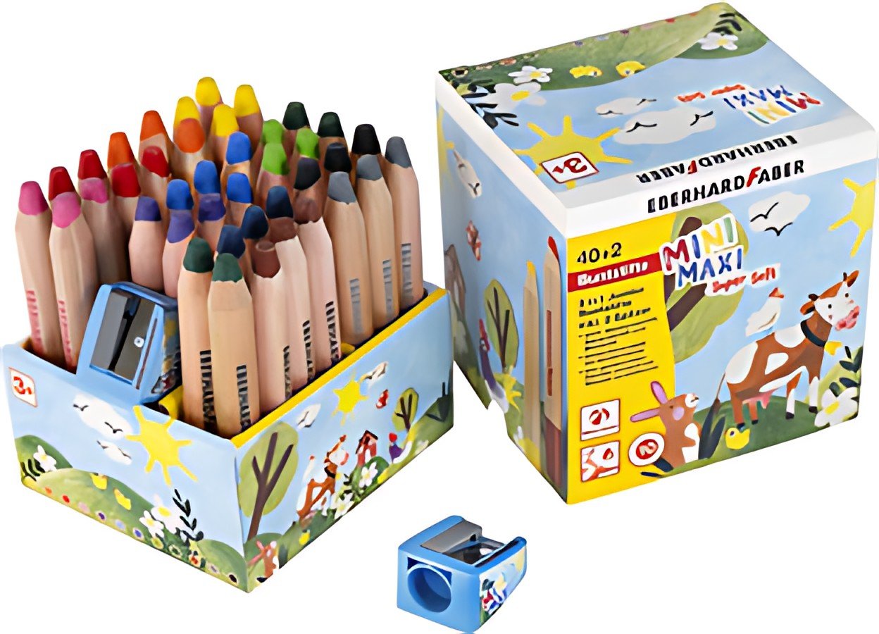 EBERHARD FABER Crayon de couleur 3 en 1 Jumbo MINI MAXI, 40
