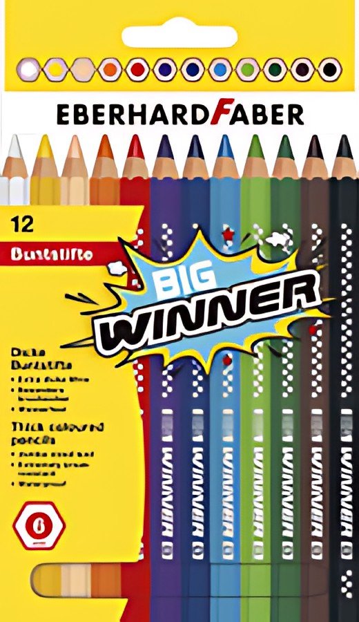 EBERHARD FABER Crayon de couleur BIG WINNER, étui de 12