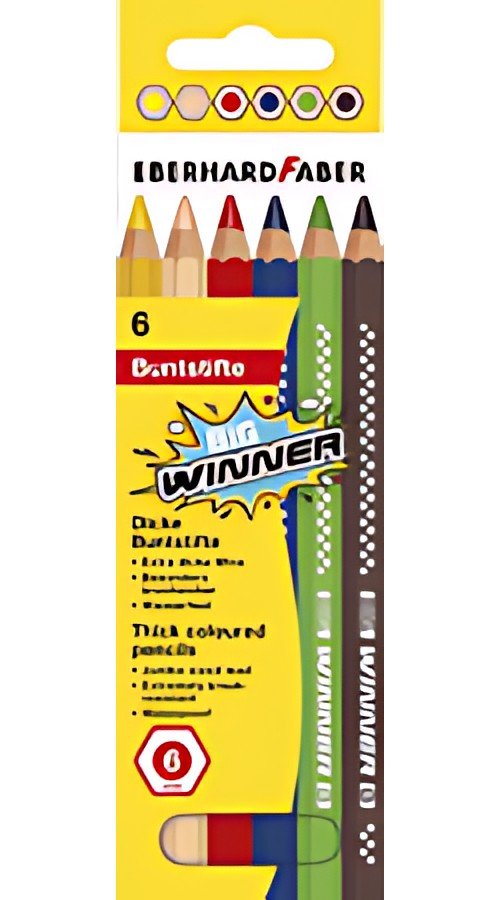EBERHARD FABER Crayon de couleur BIG WINNER, étui de 6