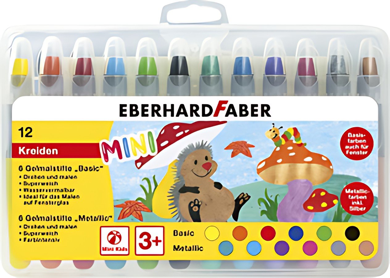 EBERHARD FABER Craie gel Basic & Metallic, étui de 12