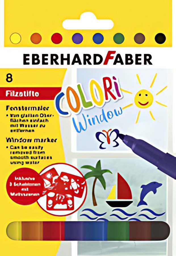 EBERHARD FABER Marqueur pour vitre, étui carton de 8