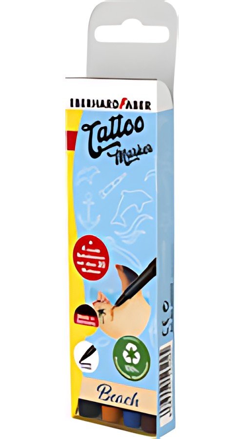 EBERHARD FABER Kit crayon de tatouage Beach, carton de 4