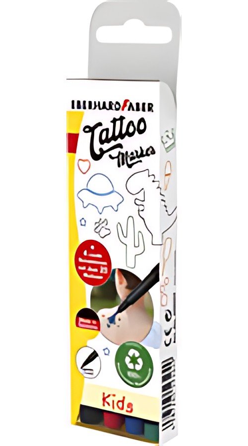 EBERHARD FABER Kit crayon de tatouage Kids, carton de 4