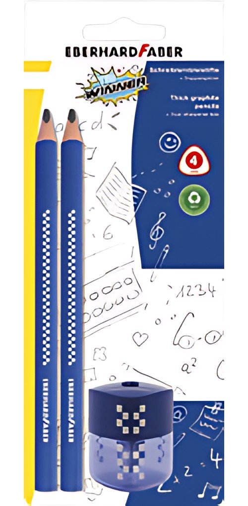 EBERHARD FABER Kit crayon de papier TRI WINNER, 2B, bleu
