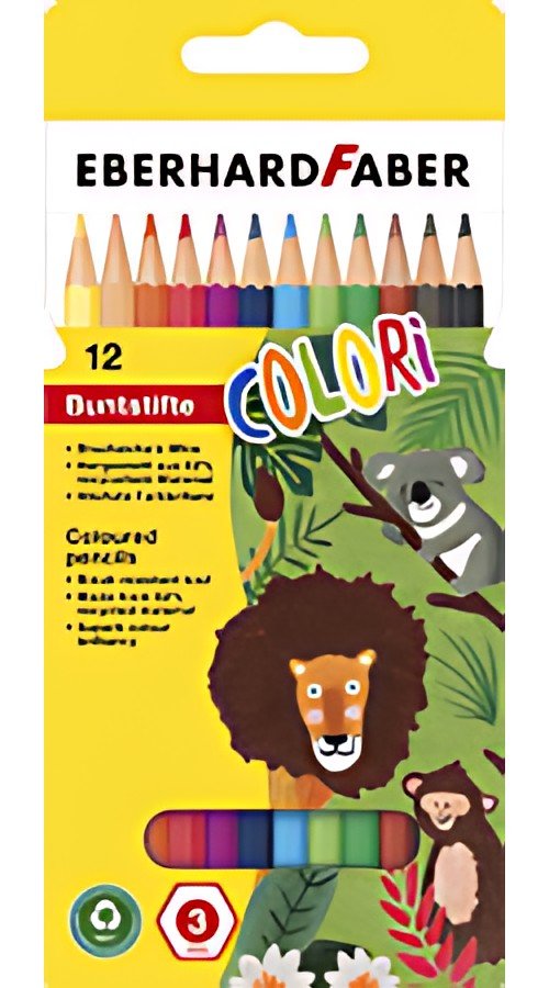 EBERHARD FABER Crayon de couleur COLORI, étui carton de 12
